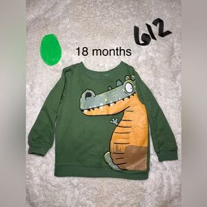 Green Alligator Long Sleeve Kids Tee
